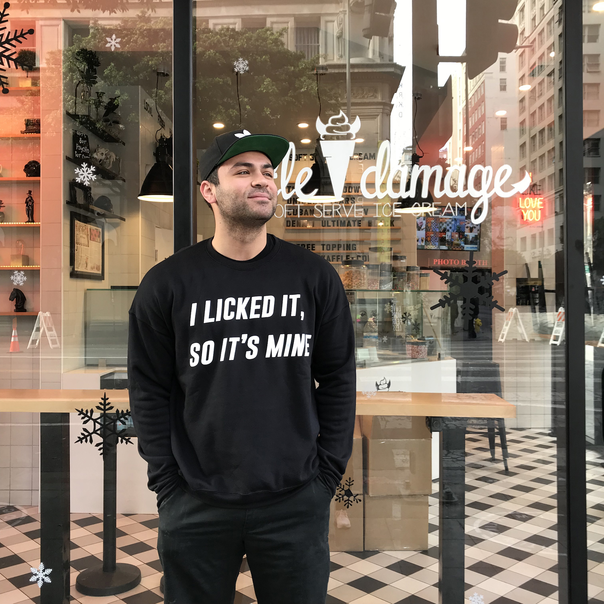 Little Damage - Black Sweatshirt - 'I licked it so it's mine'